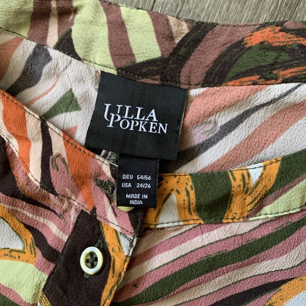 Ulla Popken Plus Size 24/26 Tropical Print Top and Pants Set Multicolor 2830 - Picture 5 of 14